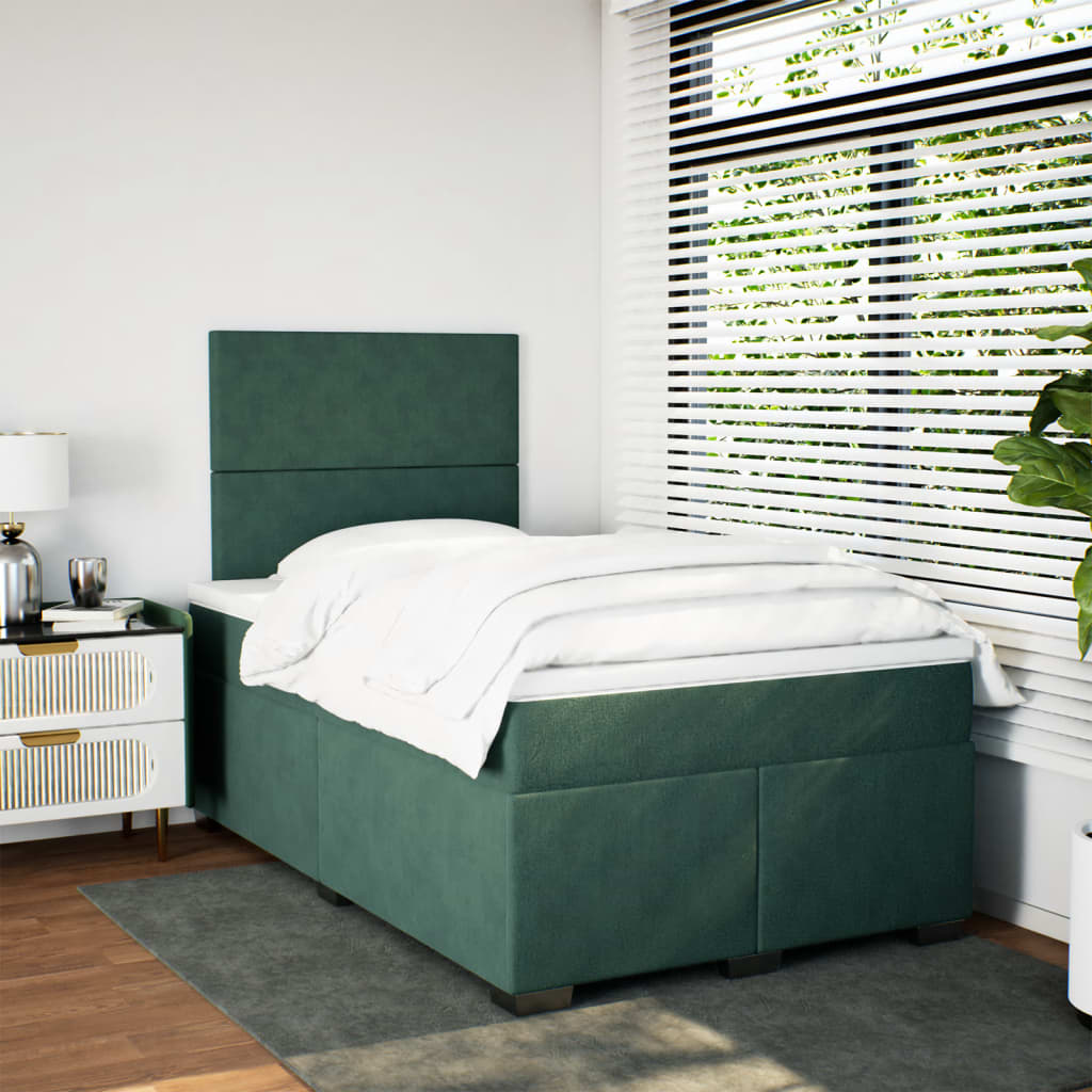 Boxspringbett Mit Matratze Samt Dunkelgrün