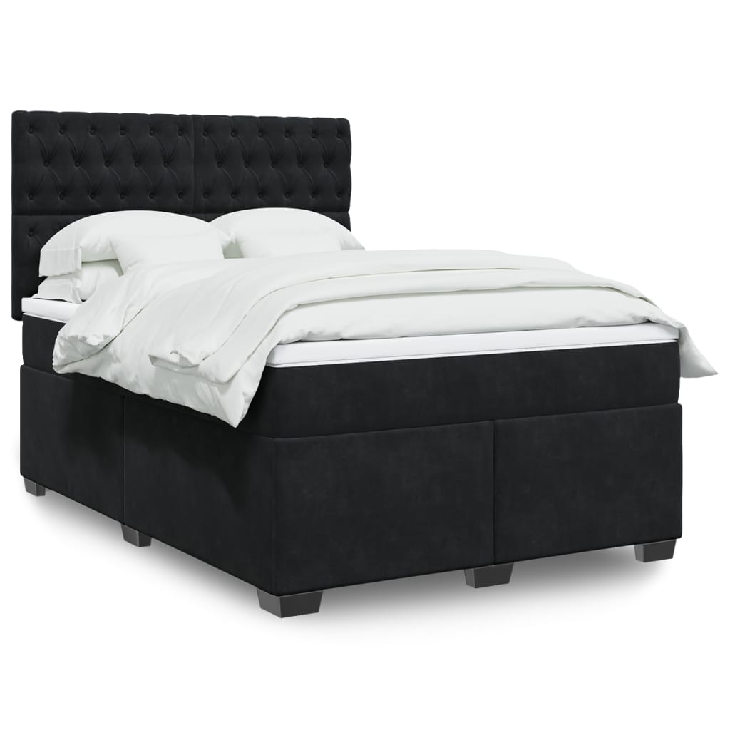 Boxspringbett Mit Matratze Samt Schwarz