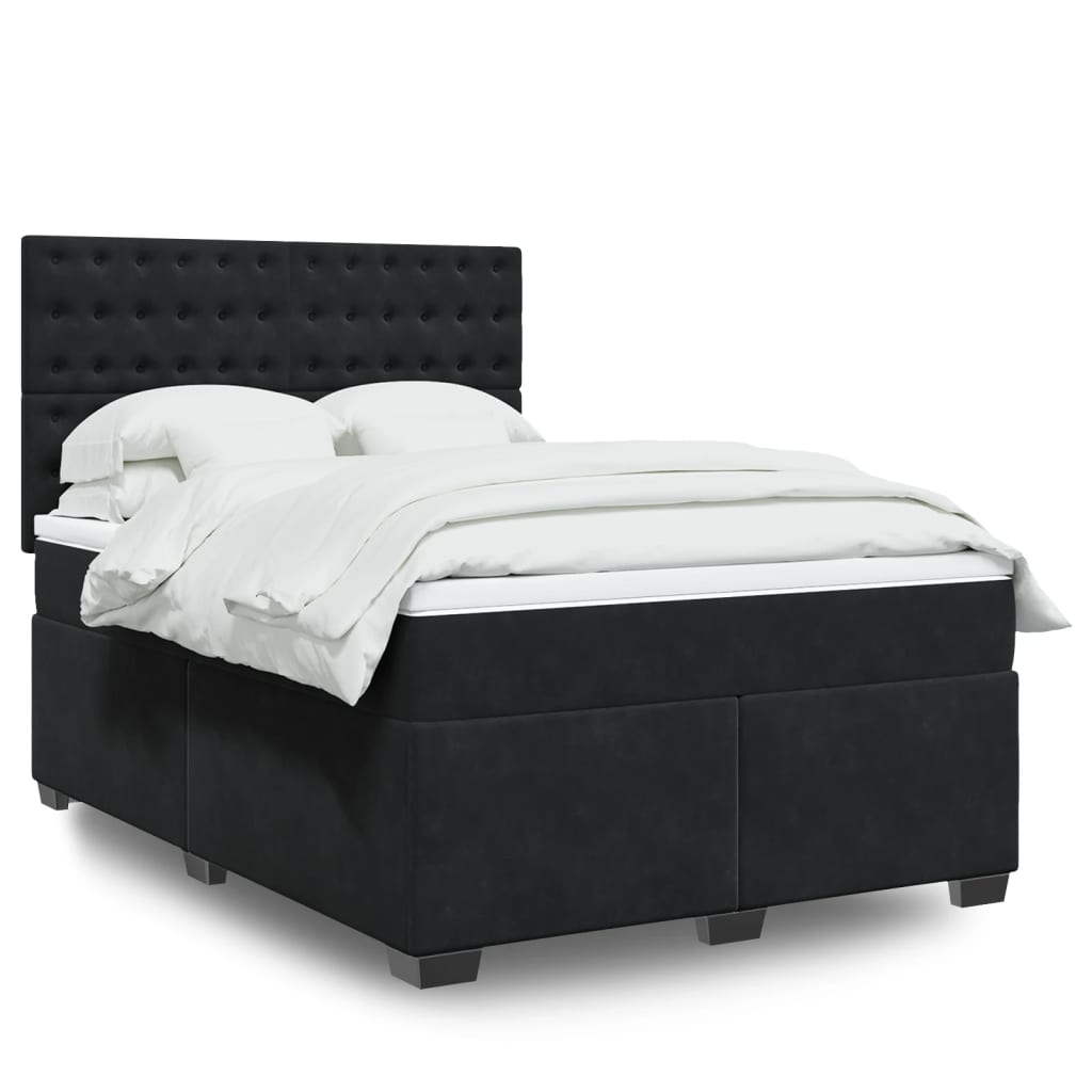 Boxspringbett Mit Matratze Samt Schwarz