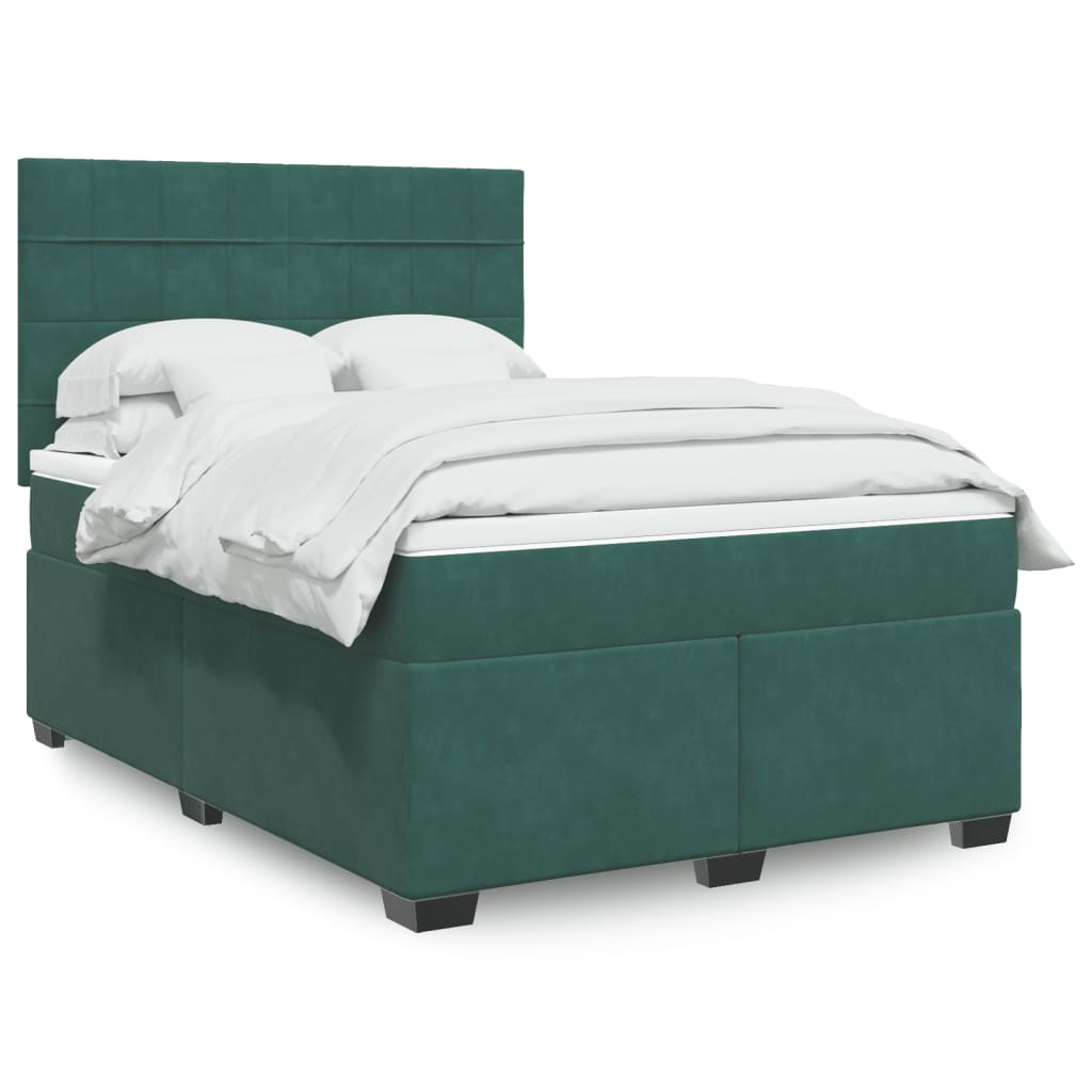Boxspringbett Mit Matratze Samt Dunkelgrün