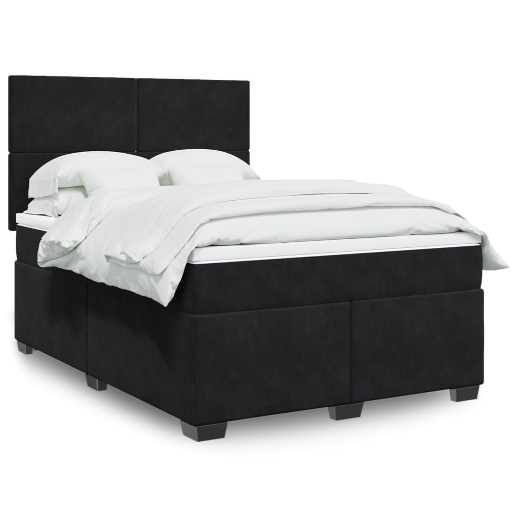 Boxspringbett Mit Matratze Samt Schwarz