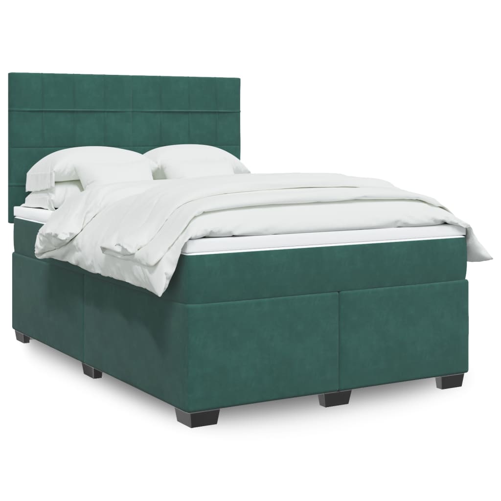Boxspringbett Mit Matratze Samt Dunkelgrün