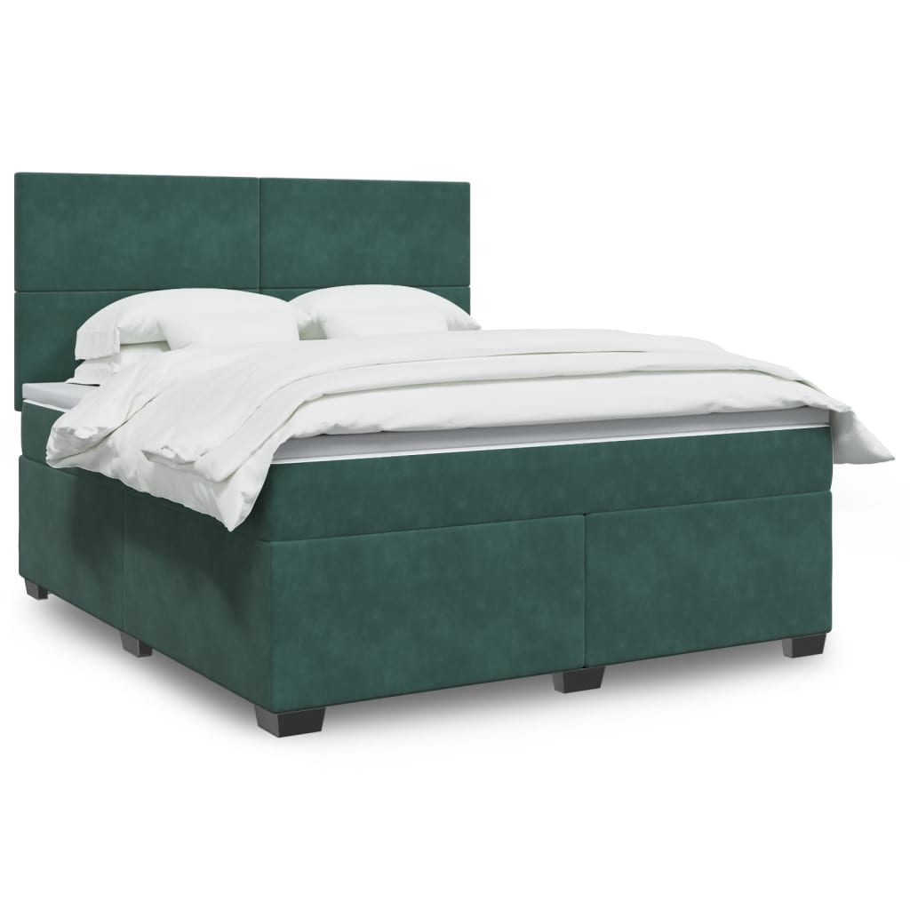 Boxspringbett Mit Matratze Samt Dunkelgrün