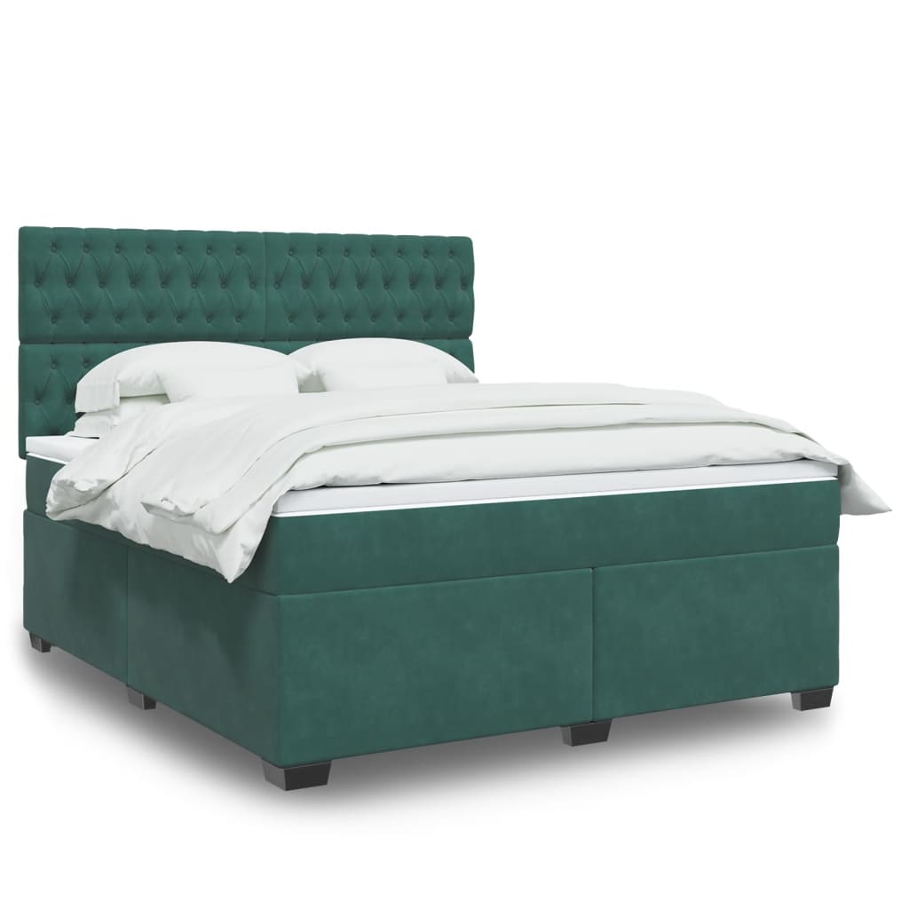 Boxspringbett Mit Matratze Samt Dunkelgrün