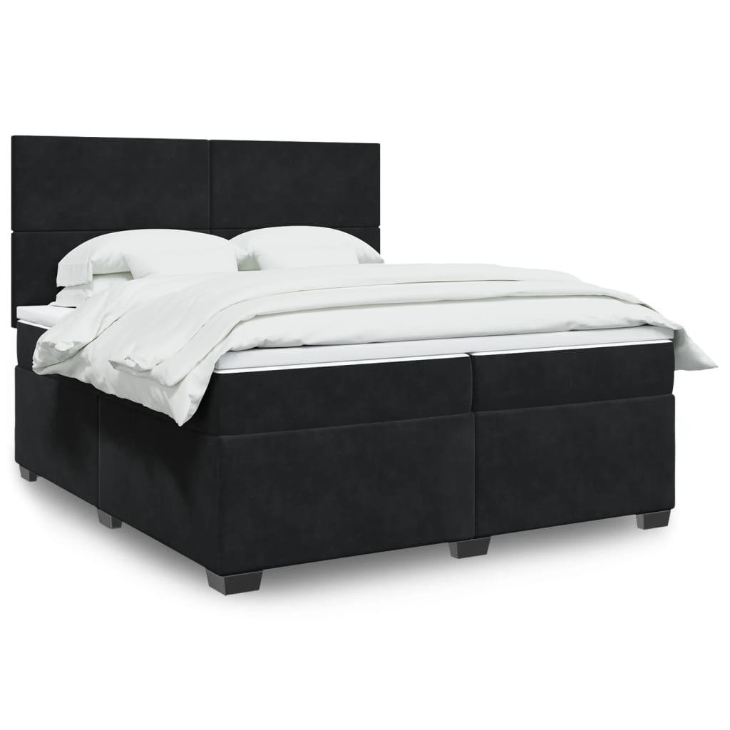 Boxspringbett Mit Matratze Samt Schwarz