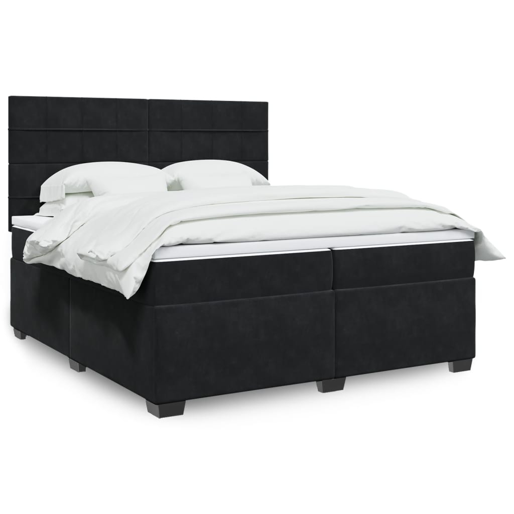 Boxspringbett Mit Matratze Samt Schwarz