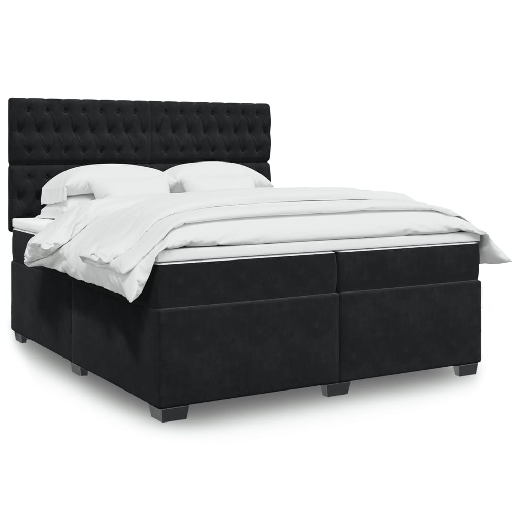 Boxspringbett Mit Matratze Samt Schwarz