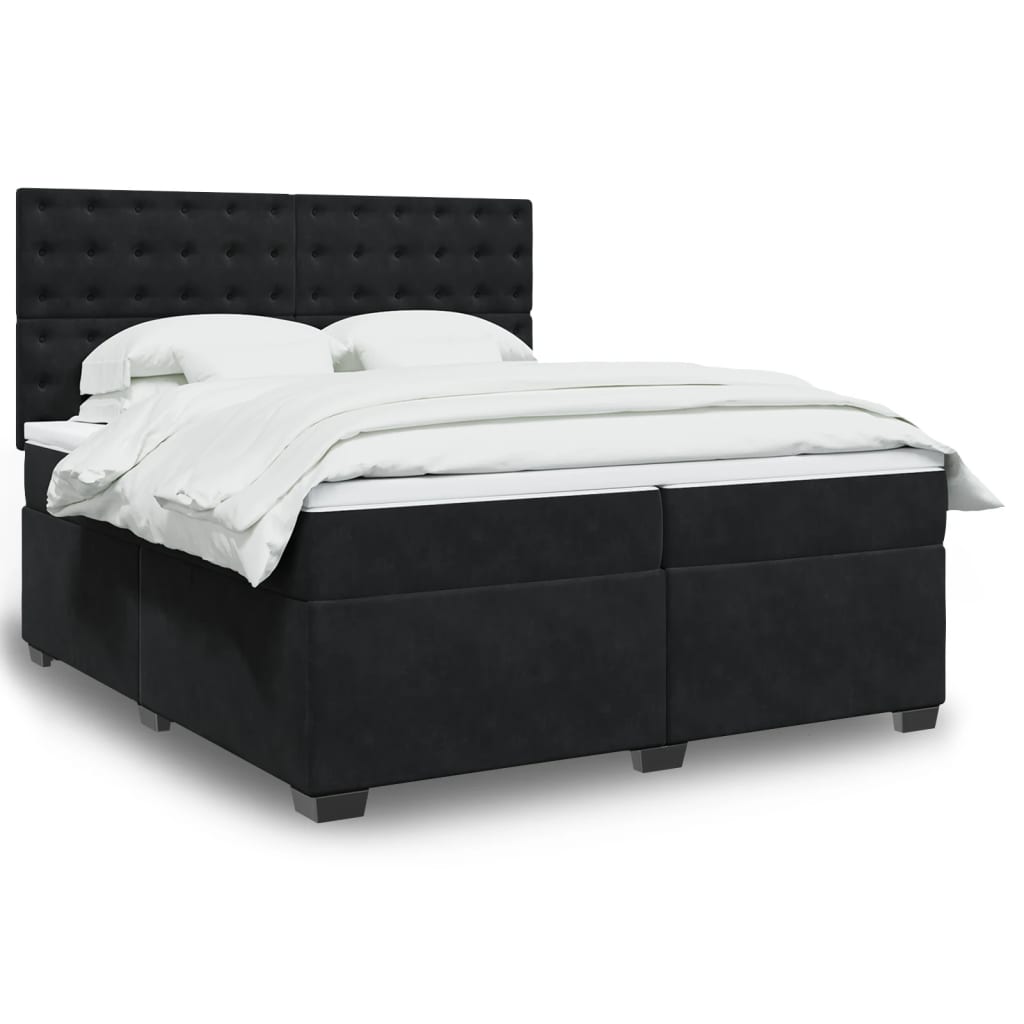 Boxspringbett Mit Matratze Samt Schwarz