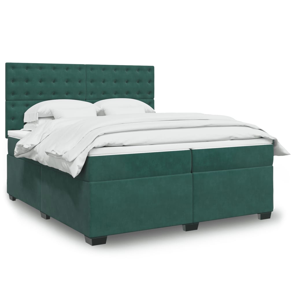 Boxspringbett Mit Matratze Samt Dunkelgrün