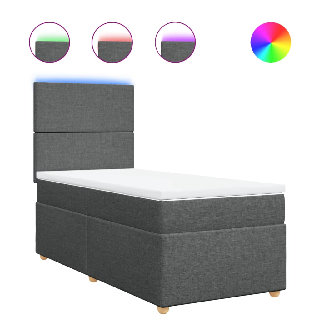 Boxspringbett Mit Matratze Stoff Dunkelgrau
