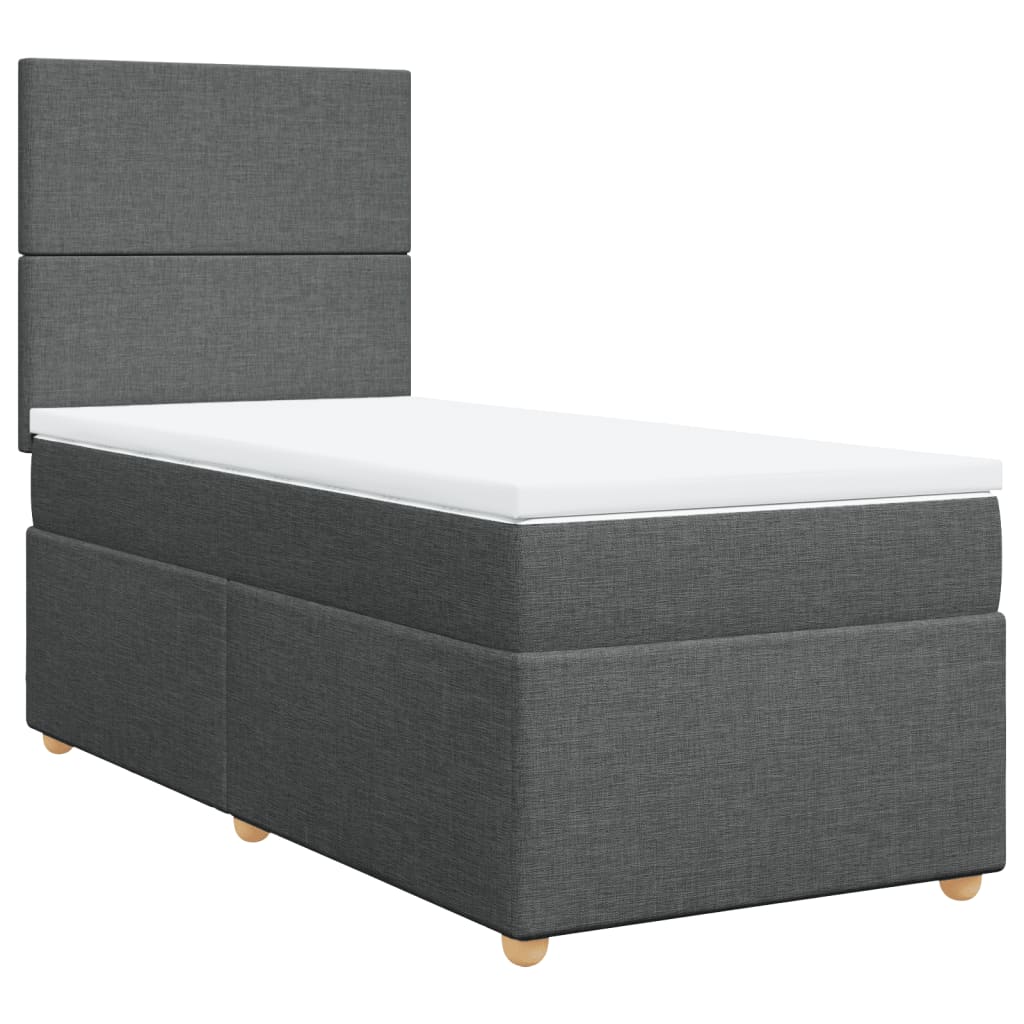 Boxspringbett Mit Matratze Stoff Dunkelgrau