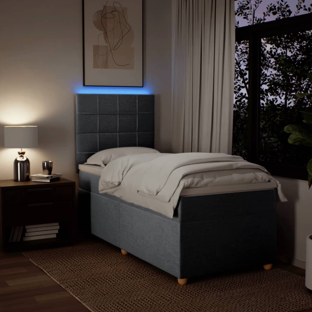 Boxspringbett Mit Matratze Stoff Hellgrau