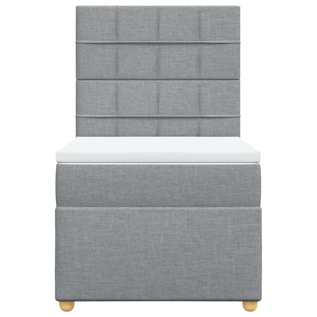 Boxspringbett Mit Matratze Stoff Hellgrau