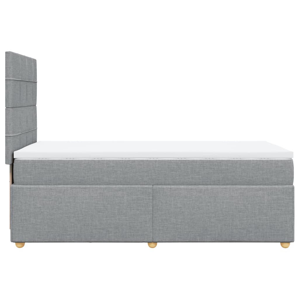 Boxspringbett Mit Matratze Stoff Hellgrau