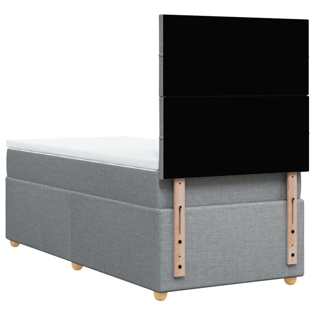 Boxspringbett Mit Matratze Stoff Hellgrau