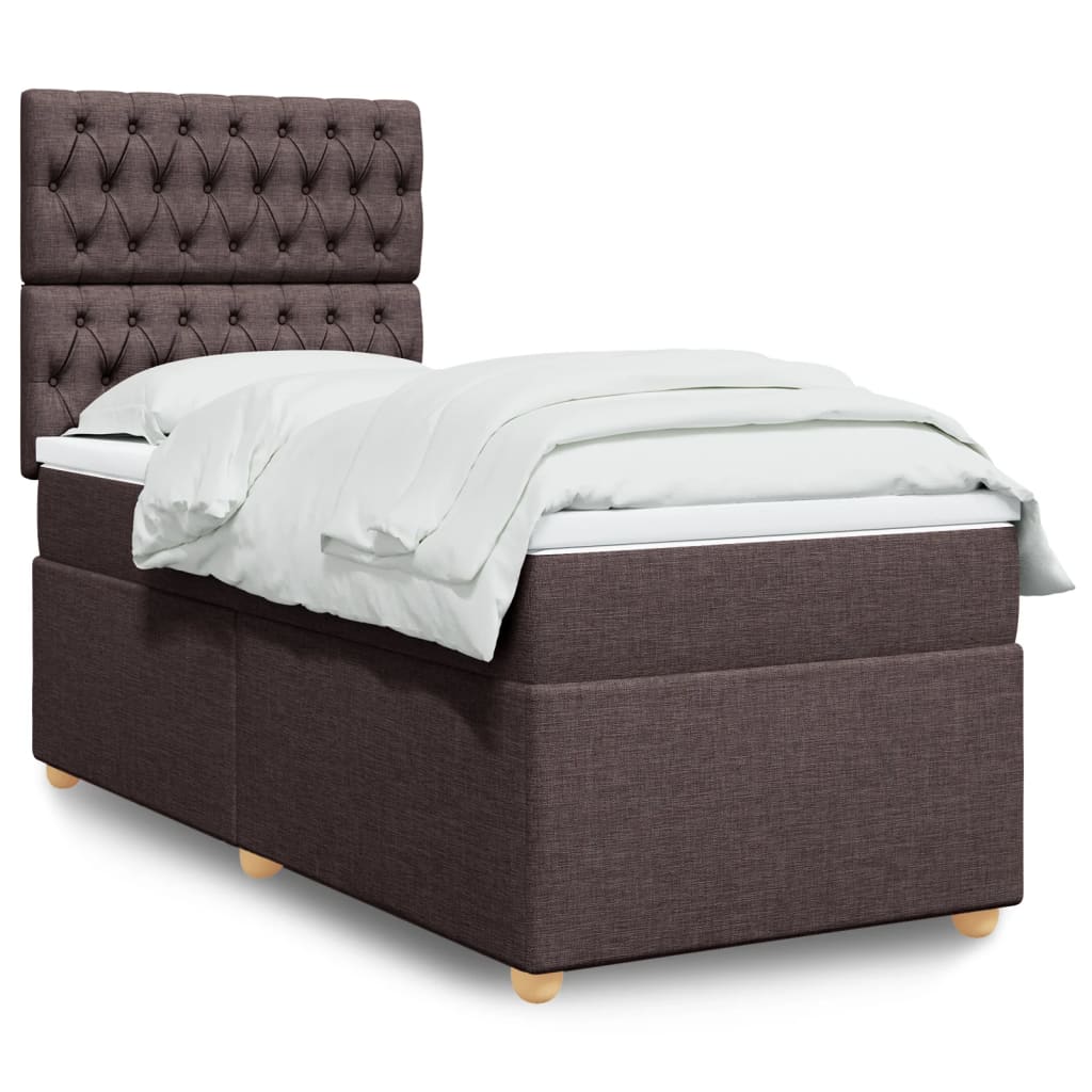 Boxspringbett Mit Matratze Stoff Dunkelbraun