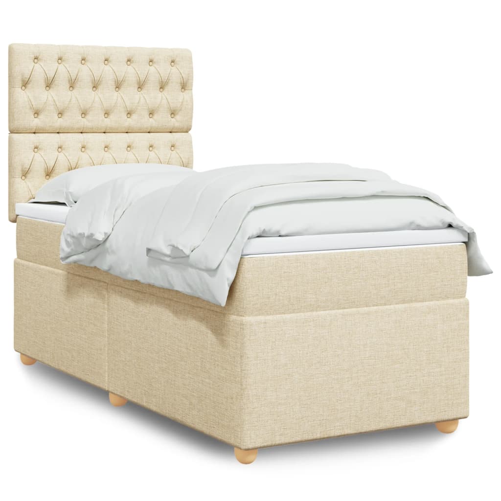 Boxspringbett Mit Matratze Stoff Creme