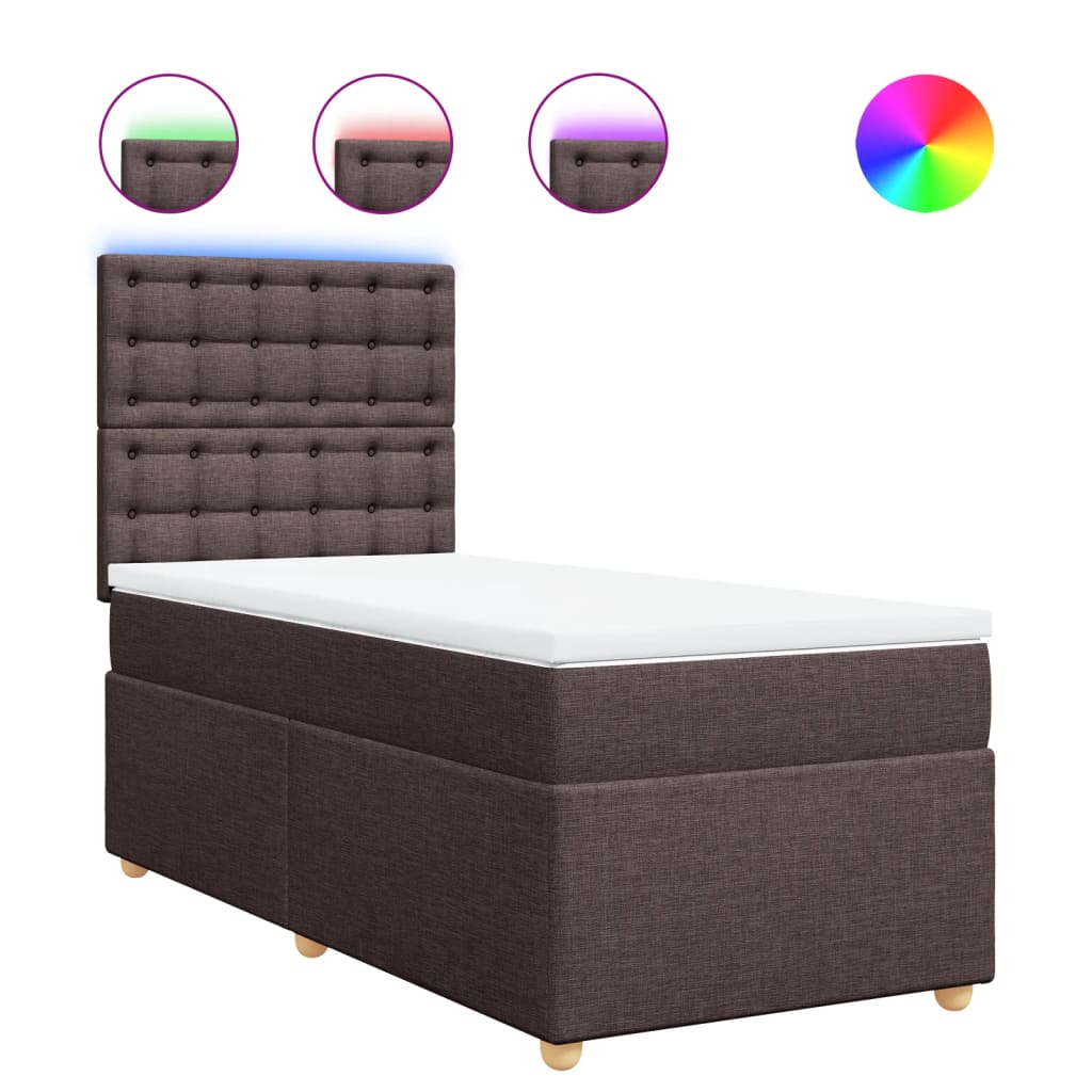 Boxspringbett Mit Matratze Stoff Dunkelbraun