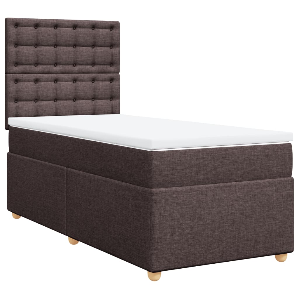 Boxspringbett Mit Matratze Stoff Dunkelbraun