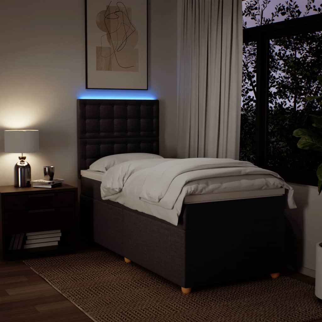 Boxspringbett Mit Matratze Stoff Dunkelbraun