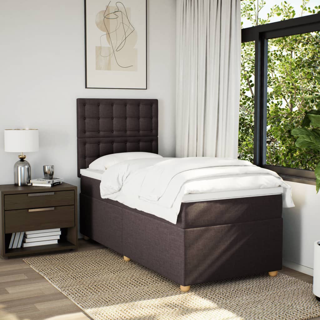Boxspringbett Mit Matratze Stoff Dunkelbraun
