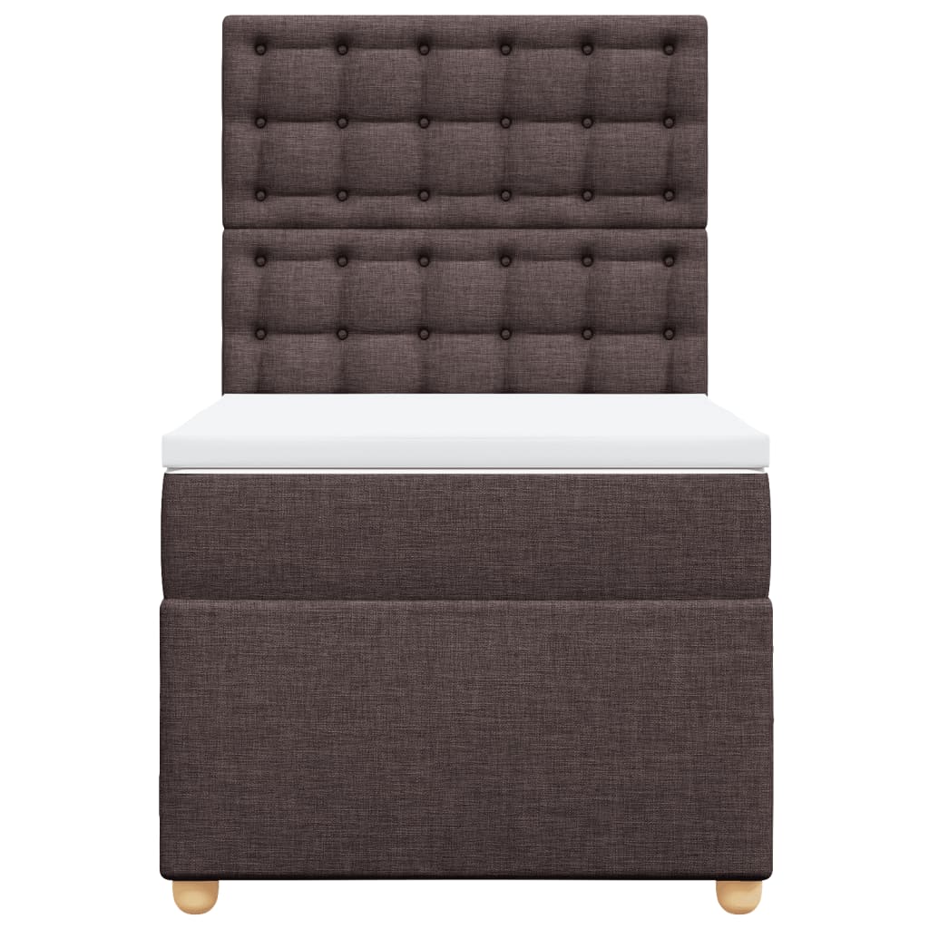 Boxspringbett Mit Matratze Stoff Dunkelbraun