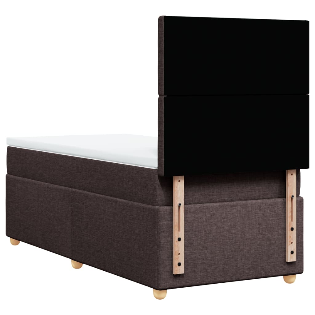 Boxspringbett Mit Matratze Stoff Dunkelbraun