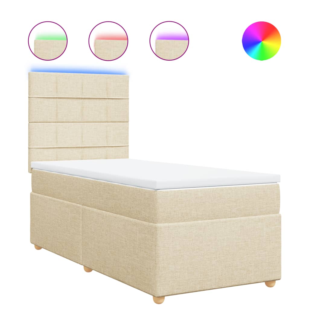 Boxspringbett Mit Matratze Stoff Creme