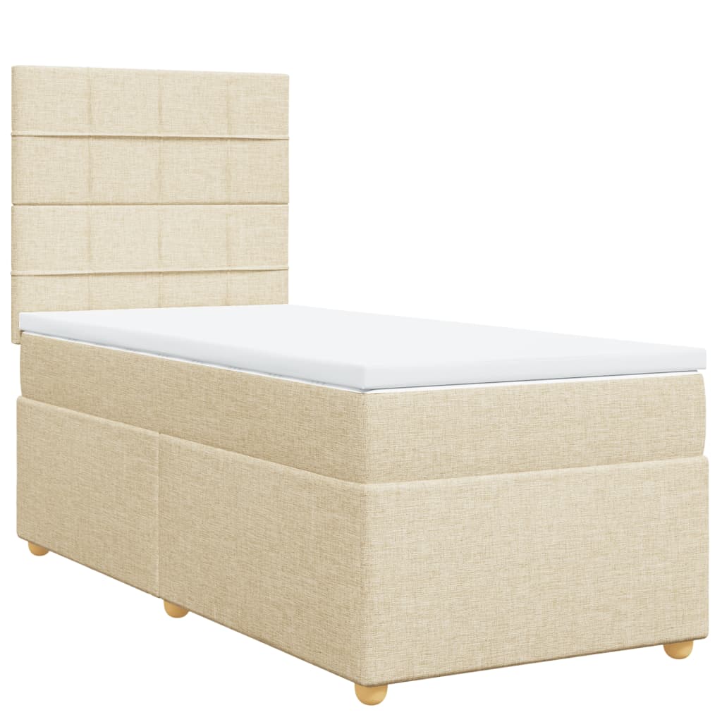 Boxspringbett Mit Matratze Stoff Creme