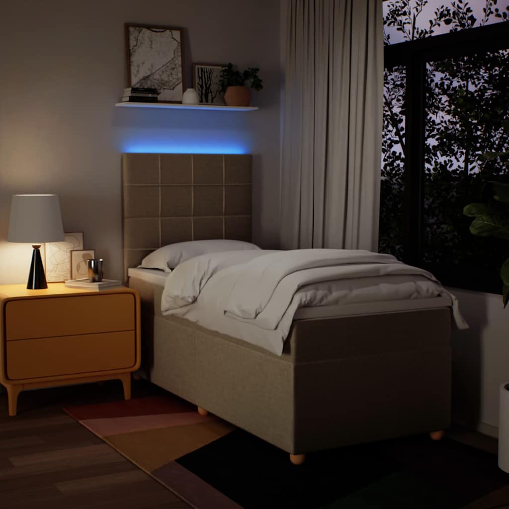 Boxspringbett Mit Matratze Stoff Creme