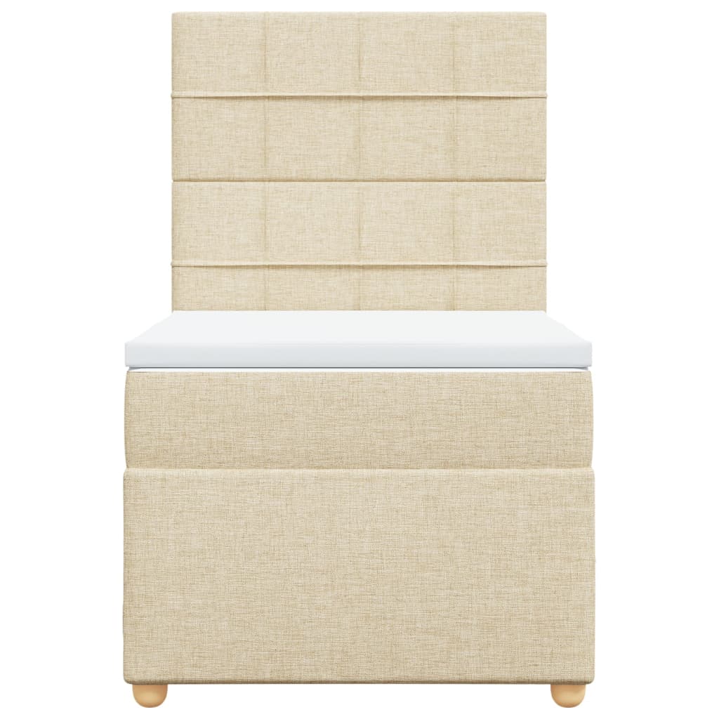 Boxspringbett Mit Matratze Stoff Creme