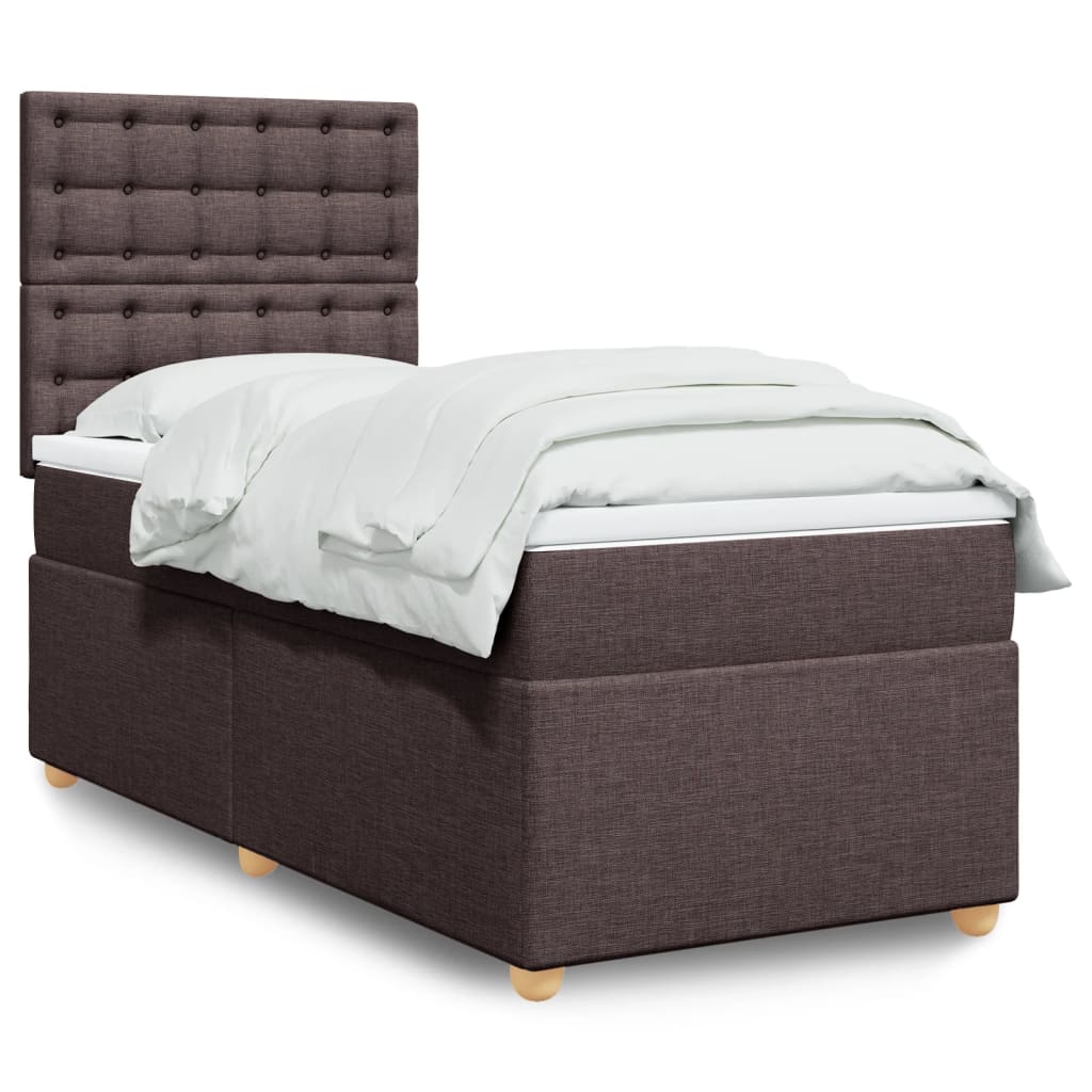 Boxspringbett Mit Matratze Stoff Dunkelbraun