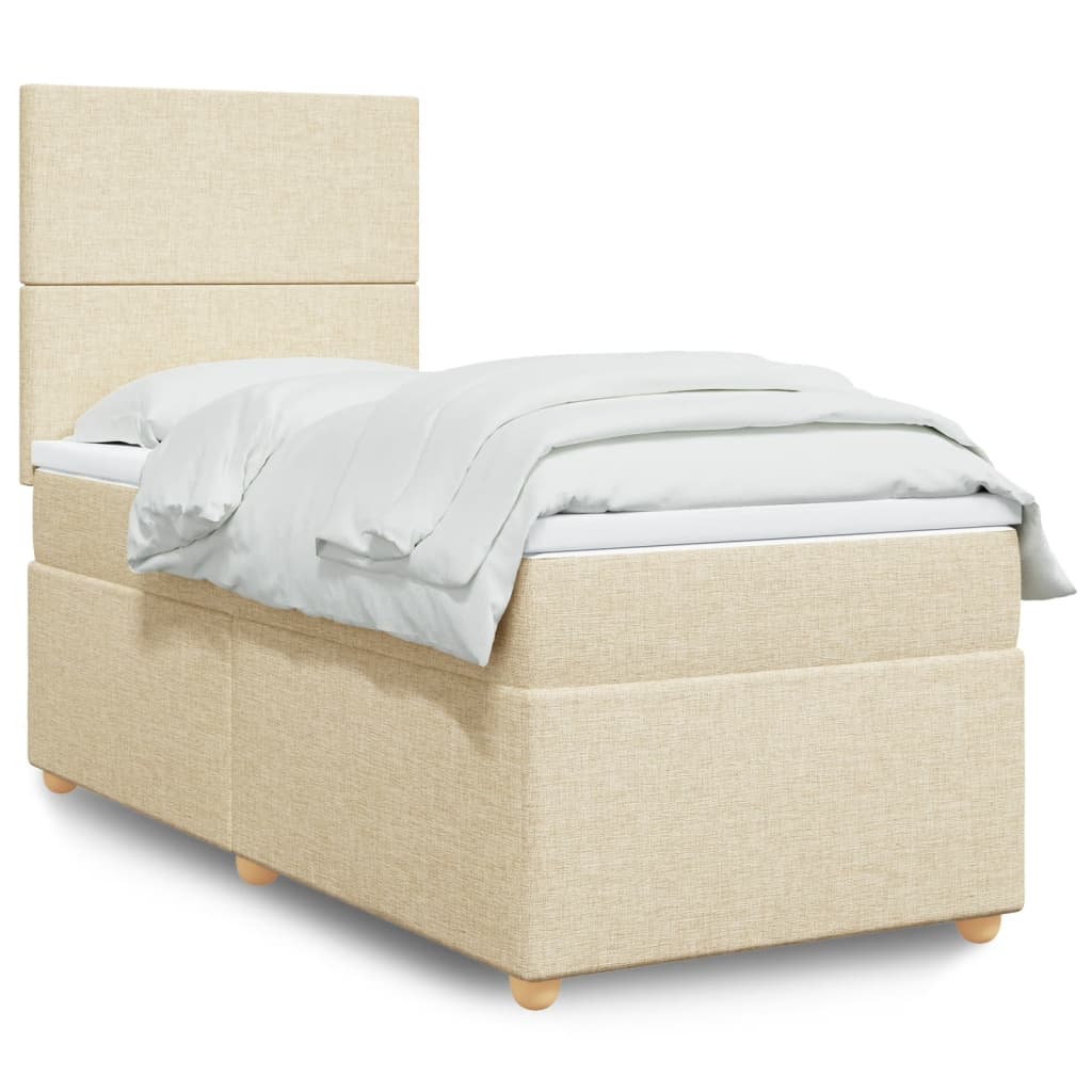 Boxspringbett Mit Matratze Stoff Creme