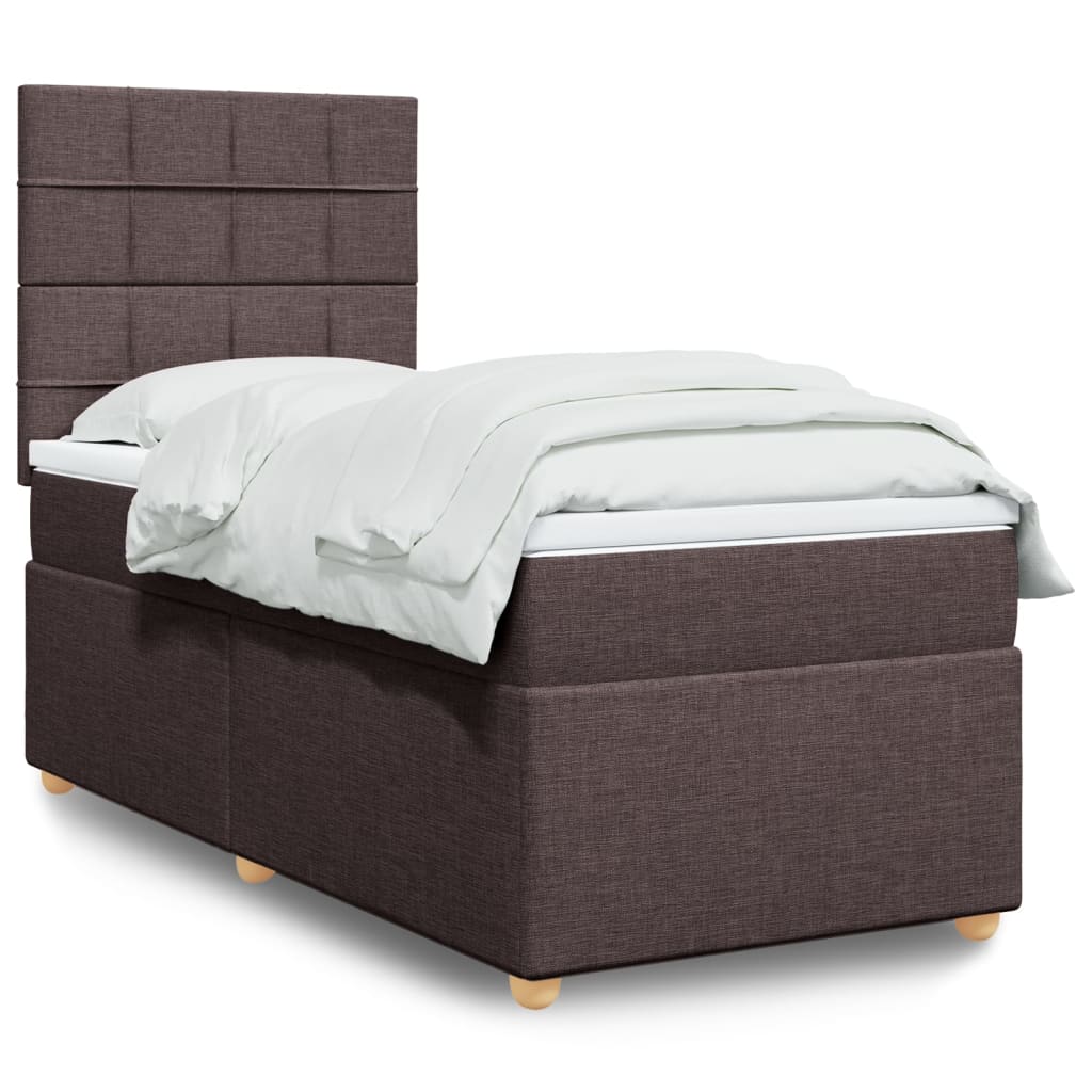 Boxspringbett Mit Matratze Stoff Dunkelbraun