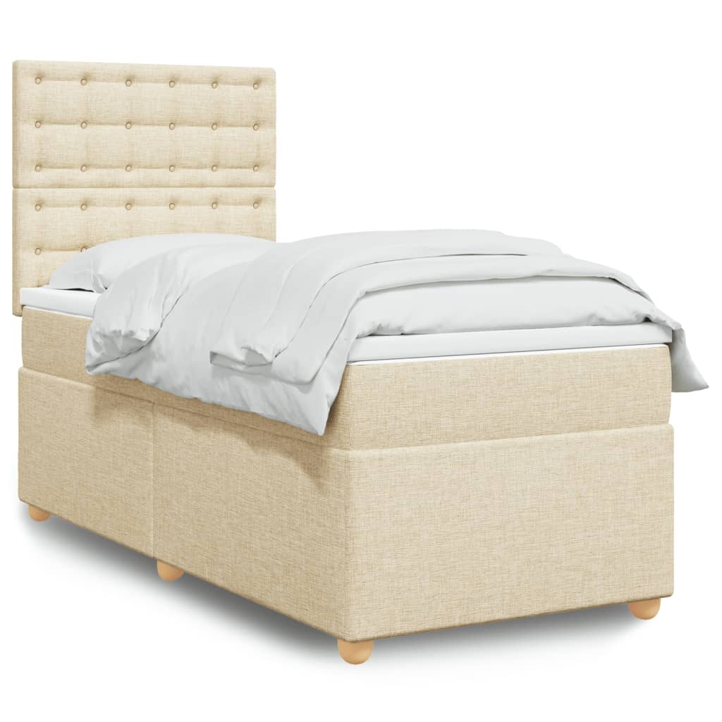 Boxspringbett Mit Matratze Stoff Creme
