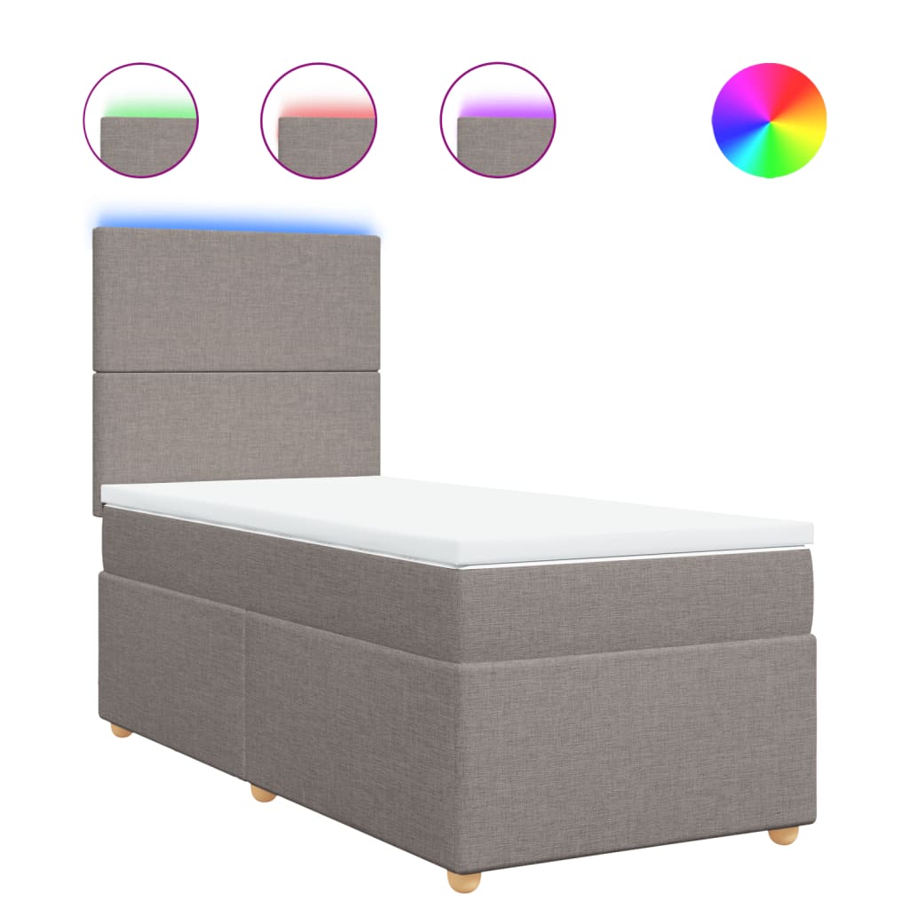 Boxspringbett Mit Matratze Stoff Taupe