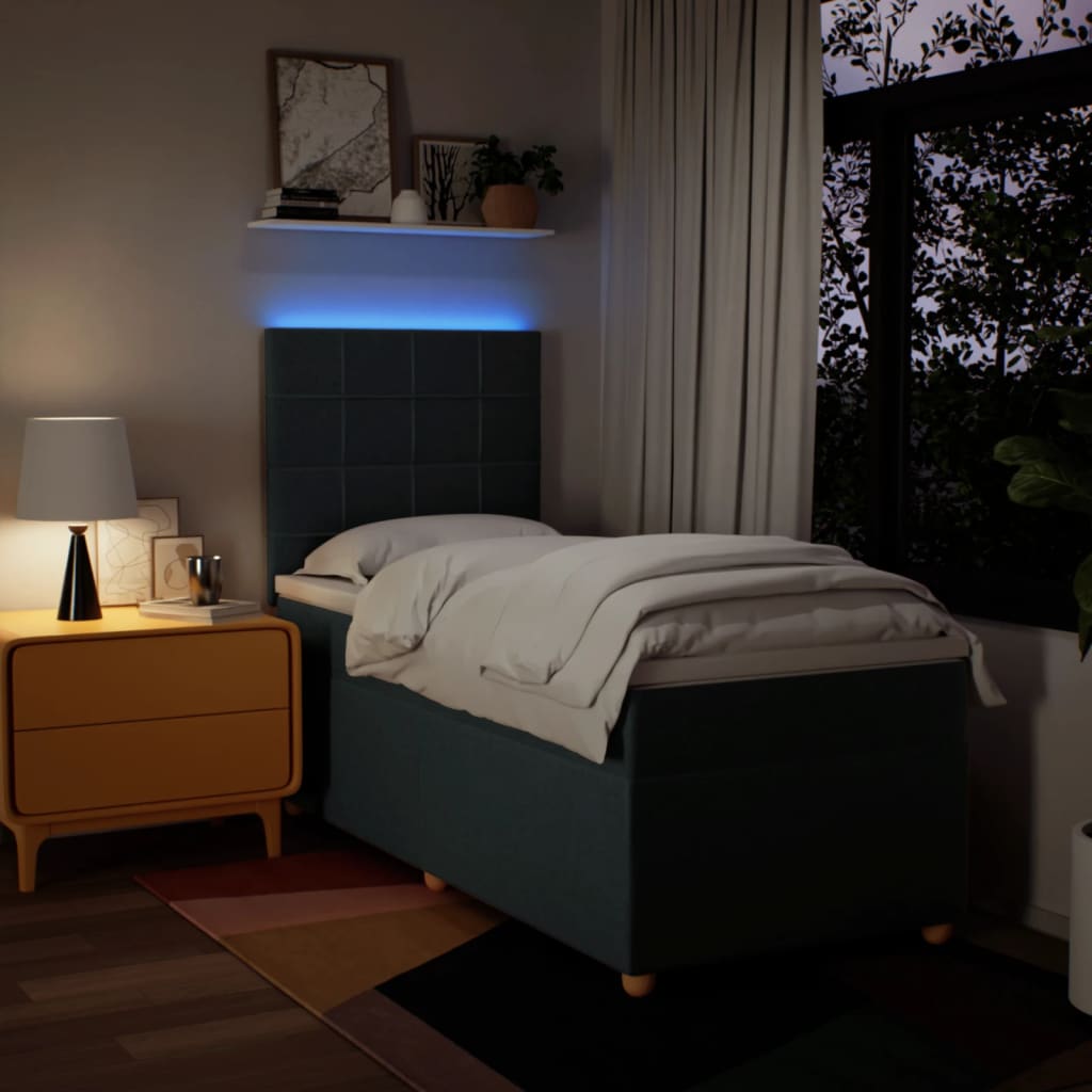 Boxspringbett Mit Matratze Stoff Blau