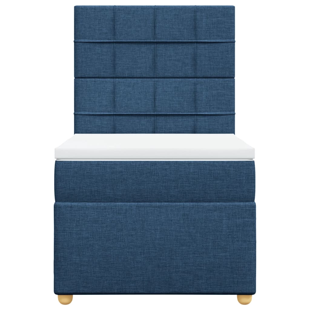 Boxspringbett Mit Matratze Stoff Blau