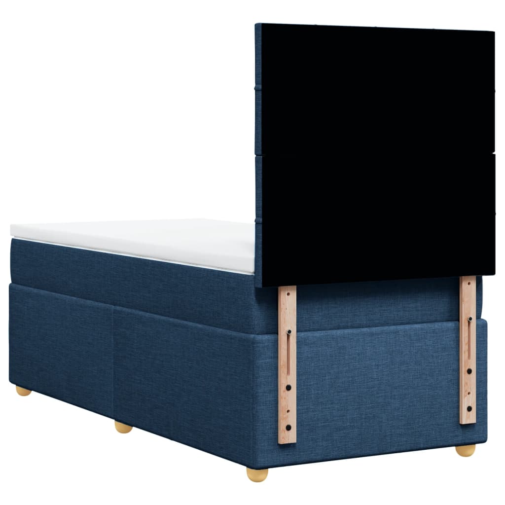 Boxspringbett Mit Matratze Stoff Blau