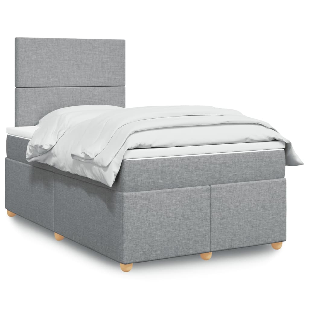 Boxspringbett Mit Matratze Stoff Hellgrau