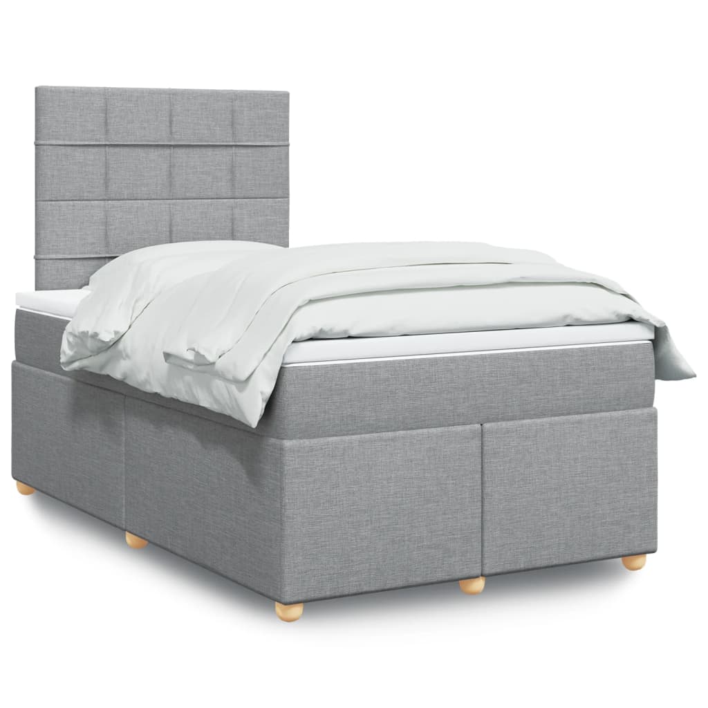 Boxspringbett Mit Matratze Stoff Hellgrau