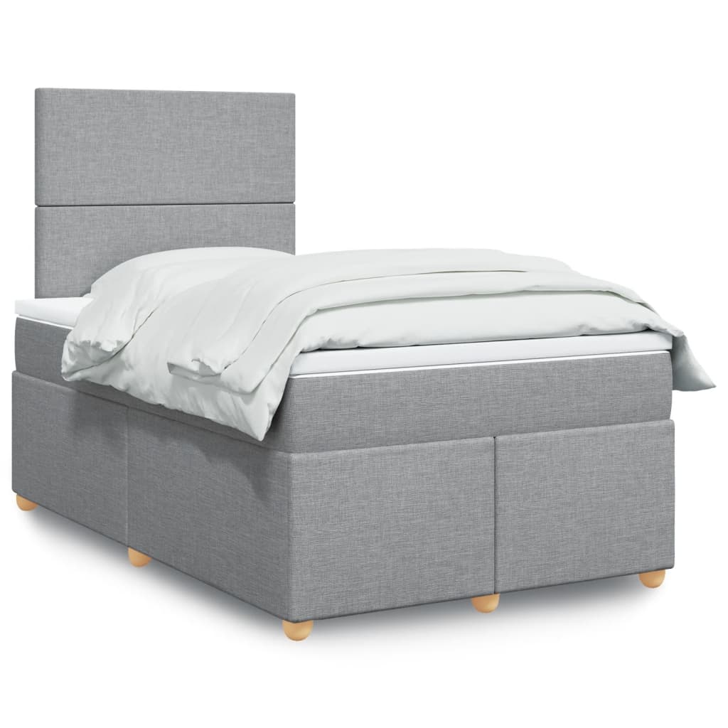 Boxspringbett Mit Matratze Stoff Hellgrau
