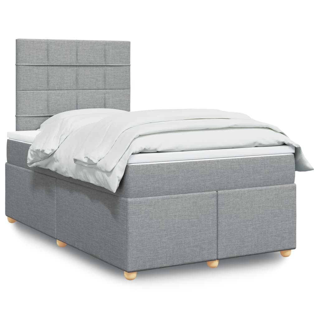 Boxspringbett Mit Matratze Stoff Hellgrau