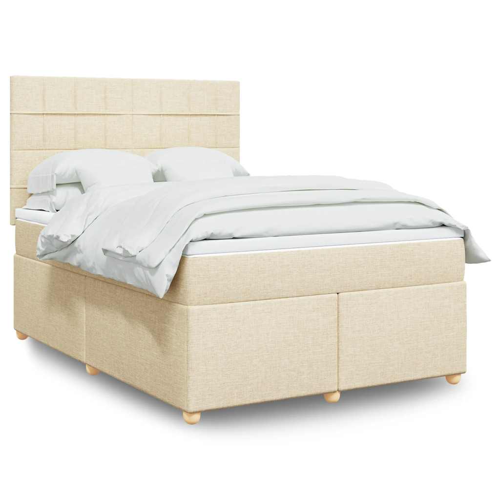 Boxspringbett Mit Matratze Stoff Creme