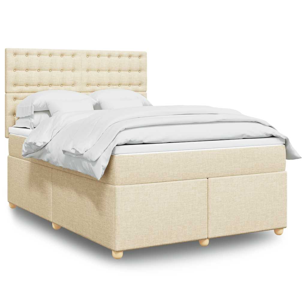 Boxspringbett Mit Matratze Stoff Creme