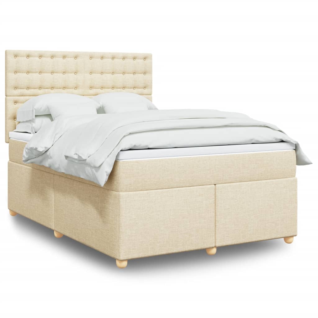 Boxspringbett Mit Matratze Stoff Creme