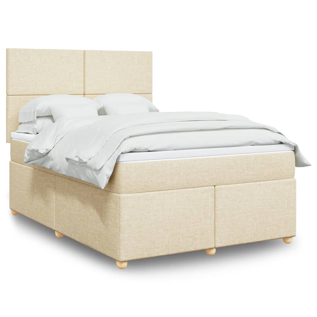 Boxspringbett Mit Matratze Stoff Creme