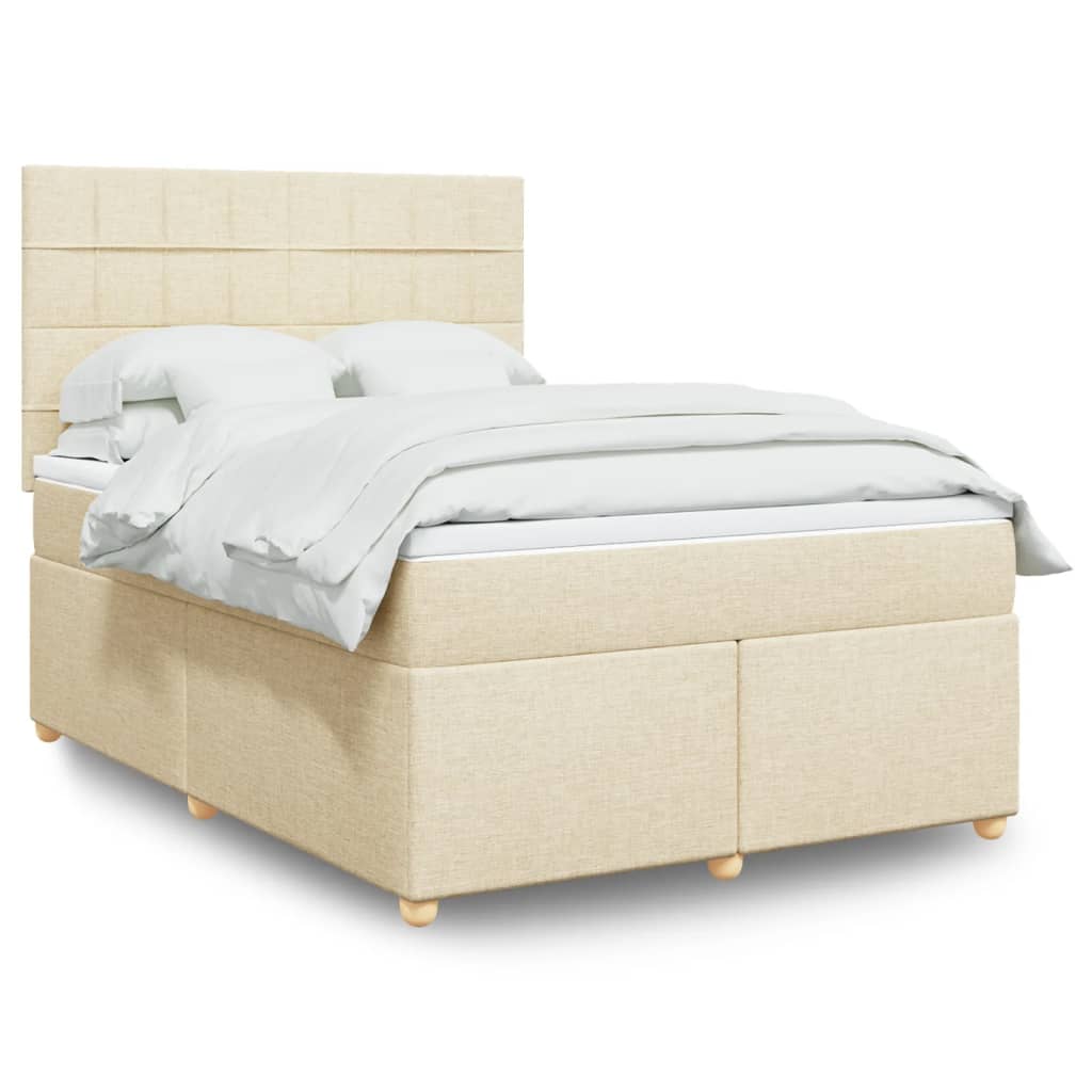 Boxspringbett Mit Matratze Stoff Creme