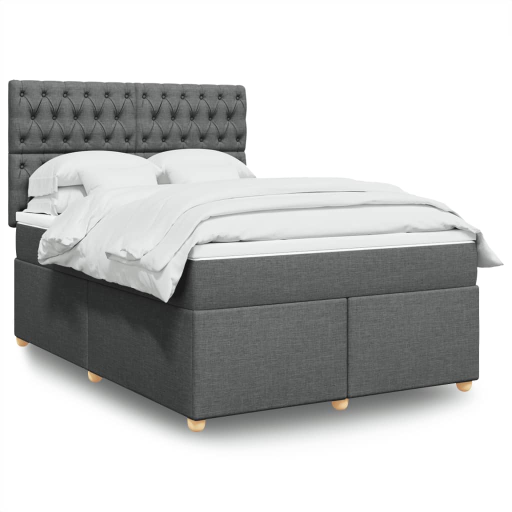Boxspringbett Mit Matratze Stoff Dunkelgrau