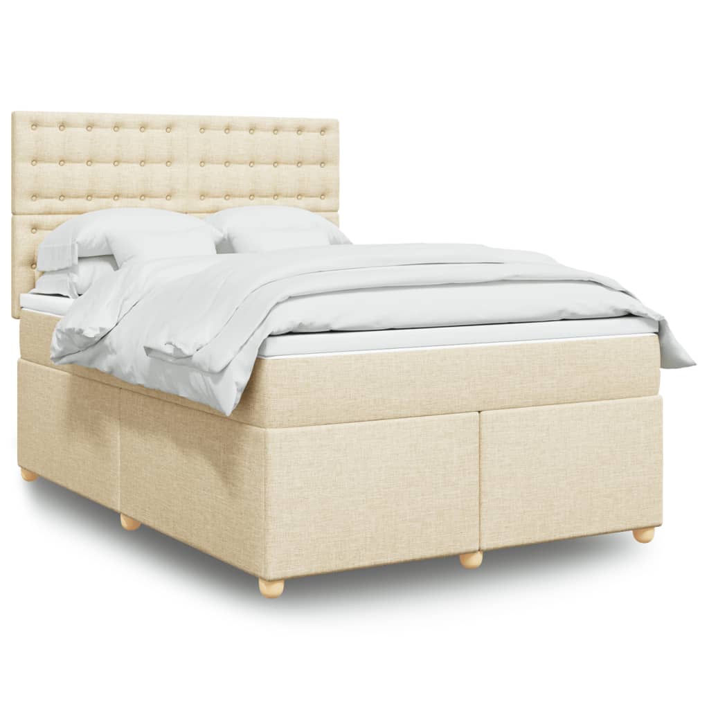 Boxspringbett Mit Matratze Stoff Creme